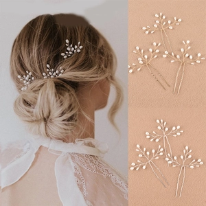 Pic À Cheveux Fait Main En Künstliche Perles Artificielles Bijou De Mariage Élégant En Forme De Branche Épingle En Alliage