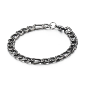 Retro vintage stainless steel cuban curb chain bracelet with lobster clasp for men and women