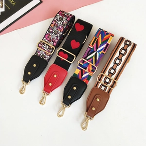 Sangles de sac réglables larges avec motifs floraux et géométriques pour sacs à main femme