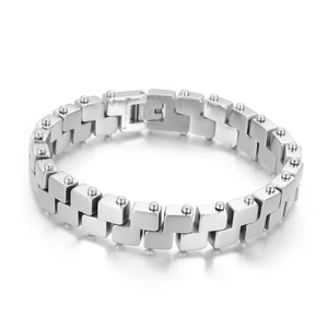 Men Titanium Steel Geometric Bracelet Industrial Punk Stainless Steel Chain Bangle Gold Silver Link Bracelet Jewelry Gift