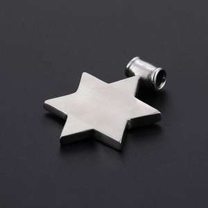 Vintage punk style 316L stainless steel hexagram pendant for men on dark background