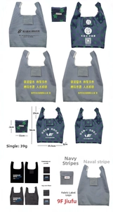 Foldable oxford shopping bag showing open dimensions 56x35.5cm and compact 11x11cm size