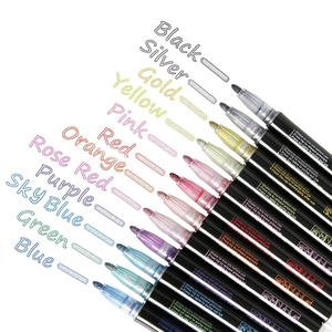 12 colors set of metallic outline markers for DIY scrapbooking and drawing