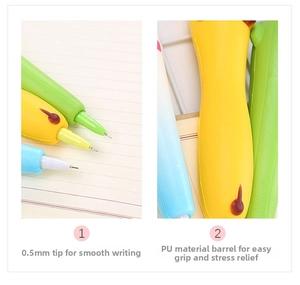 Detail of 0.5mm smooth nib and soft PU foam grip for stress relief stationery