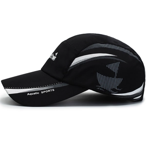 Berretto da baseball unisex nero asciugatura rapida con testo Aquatic SPORTS