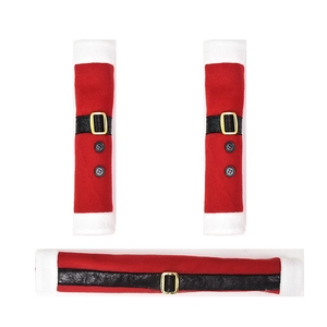 Christmas theme refrigerator door handle covers with Santa belt design set of 3 pieces