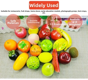 Realistic 1:1 artificial fruit set including apple banana and mango for decor