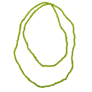 Collier long double rang en perles vert fluo givré ou chaîne de corps tendance