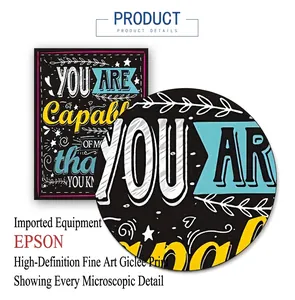 Inspirational English chalkboard poster on silk fabric for classroom and study wall decor