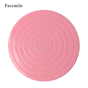 Top view of pink silicone mat showing concentric circular size markings from 4 to 12 inches
