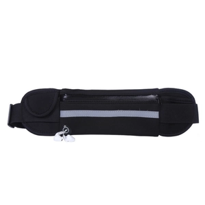 Waterproof elastic sports waist bag with reflective strip and headphone jack for running