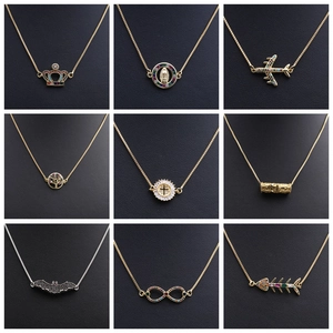 Detail view of nine various pendant styles with micro-pave multicolored cubic zirconia stones