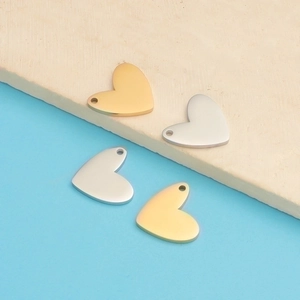 Elegant gold and silver heart-shaped stainless steel pendants for DIY jewelry making