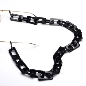 Acrylic Glasses Chain Black Rectangular Link Anti-slip Eyewear Lanyard Retro Sunglasses Strap Accessory
