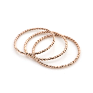 Twisted Rope Texture Rings Titanium Steel Rose Gold Vintage Stackable Minimalist Fashion Jewelry For Women