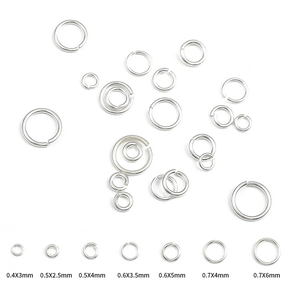 925 silver open jump rings for DIY jewelry making in multiple sizes on white background