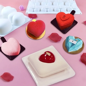 Heart Shaped Silicone Mousse Cake Mold Food Grade Flexible DIY Baking Dessert Tools For Valentine Day Decoration