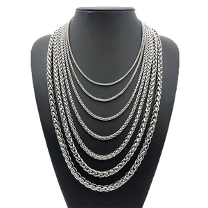 Stainless Steel Necklace Wheat Keel Chain Minimalist Punk Hip Hop Jewelry Gift For Men Women Hypoallergenic Necklaces