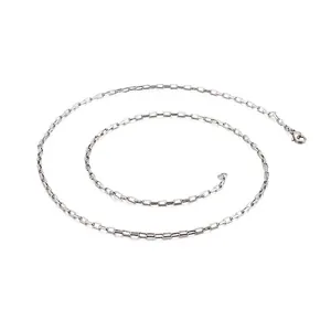 Stainless Steel Box Chain Necklace Minimalist Hip Hop Style Metal Link Necklaces For Men Women Silver Color