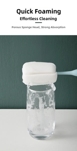 Detail of porous sponge head cleaning brush with high absorption for bottles and cups