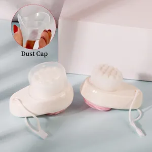 Manual Facial Cleansing Brush Double Sided Silicone Massage And Soft Bristles For Pore Deep Cleaning Skin Care Tool