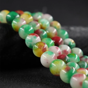 Polished 10mm colorful agate jade round loose beads for DIY jewelry making
