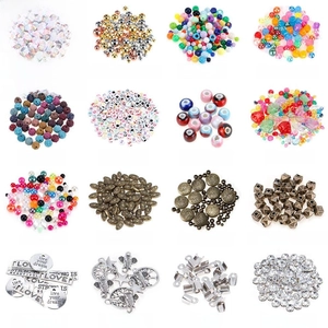 DIY 2062pcs jewelry making kit with beads, charms and tools in a grid layout