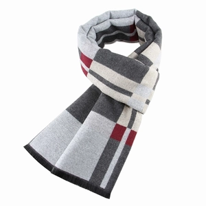 Men Fashion Thickened Plaid Scarf Autumn Winter Warm Viscose Fiber Tassel Scarf For Men Business Casual Soft Wrap Neckwear