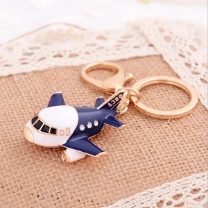 Rhinestone Airplane Car Motorcycle Keychain For Women Cute Alloy Enamel Plane Vehicle Bag Pendant Key Ring Metal Keychain Charms Gift