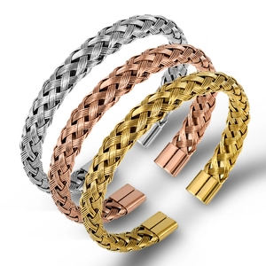 Pulsera De Puño De Malla Trenzada De Acero Inoxidable Ajustable Milanese Alambre Joyería Minimalista Para Hombres Mujeres