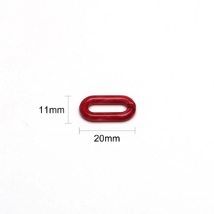 Maglia aperta in acrilico rosso marmorizzato per catene occhiali da 20x11mm