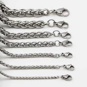 Various thickness stainless steel keel and snake bone chains with lobster clasps