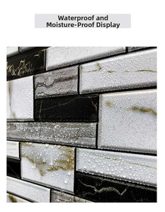 Waterproof and moisture-proof close-up of 3D marble texture self-adhesive wall stickers