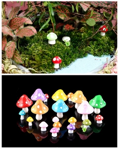 Mini figurines de champignons en résine pour paysage de mousse et décoration de plantes succulentes.