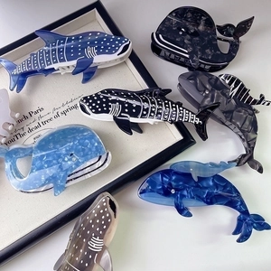 Ocean Theme Acetate Hair Claw Clip Whale Shark Jellyfish Seahorse Turtle Shape Large Nonslip Fashion Hair Accessories For Women