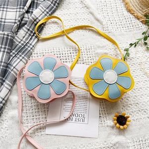 Mini sacs bandoulière en forme de fleur rose et jaune pour petites filles mode