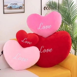 Heart Shaped Plush Pillow Soft Love Embroidery Throw Cushion For Sofa Bed Home Decor Valentines Day Gift Romantic