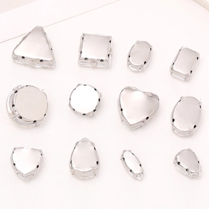 Assorted silver metal claw setting glass rhinestones in various shapes for DIY jewelry