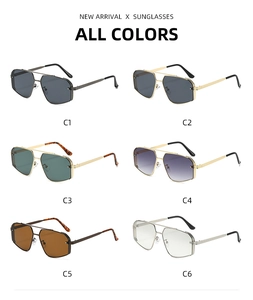 Vue détaillée de six variantes de couleurs pour ces lunettes de soleil en métal à double pont