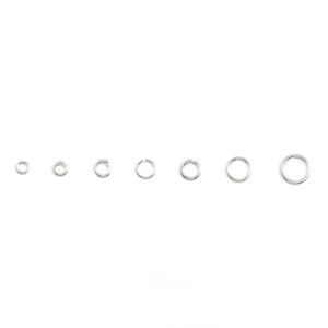 925 silver open jump rings in seven graduated sizes for DIY jewelry making and connecting