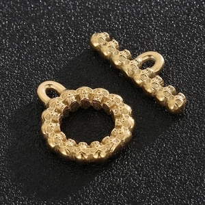 Golden titanium steel skull toggle clasp set for DIY jewelry making and necklaces