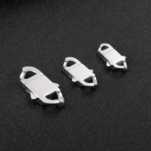 Polished stainless steel rectangle lobster clasps in three sizes for DIY jewelry making
