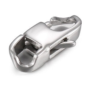 Polished silver stainless steel spring lobster clasp for necklaces and jewelry DIY