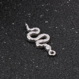 Detailed macro shot of silver snake pendant with scale texture for DIY jewelry