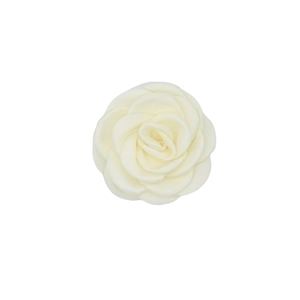 Handmade cream white satin camellia flower ornament for hair accessories and clothing