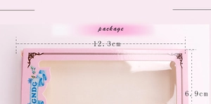 Pink nail art display stand packaging box with transparent window and floral ribbon detail