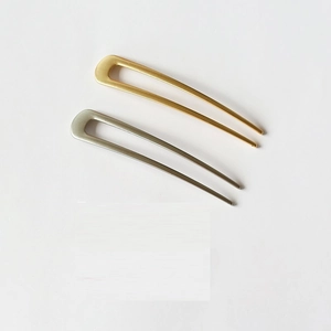 Épingles à cheveux minimalistes en forme de U en métal doré mat et argenté mat