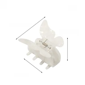 Detail view of butterfly hair claw clip with 6.5cm length and 17g lightweight design