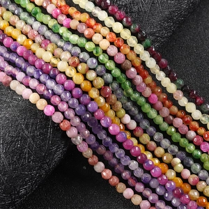 Polished 4mm multi-color natural agate beads for DIY jewelry making in rainbow hues
