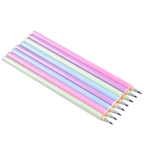 Rainbow paper pencils in macaron colors with multi-color lead for kids drawing